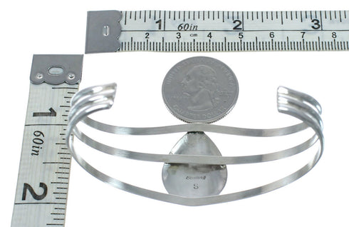 Navajo Oyster Shell Sterling Silver Tear Drop Cuff Bracelet NX11545